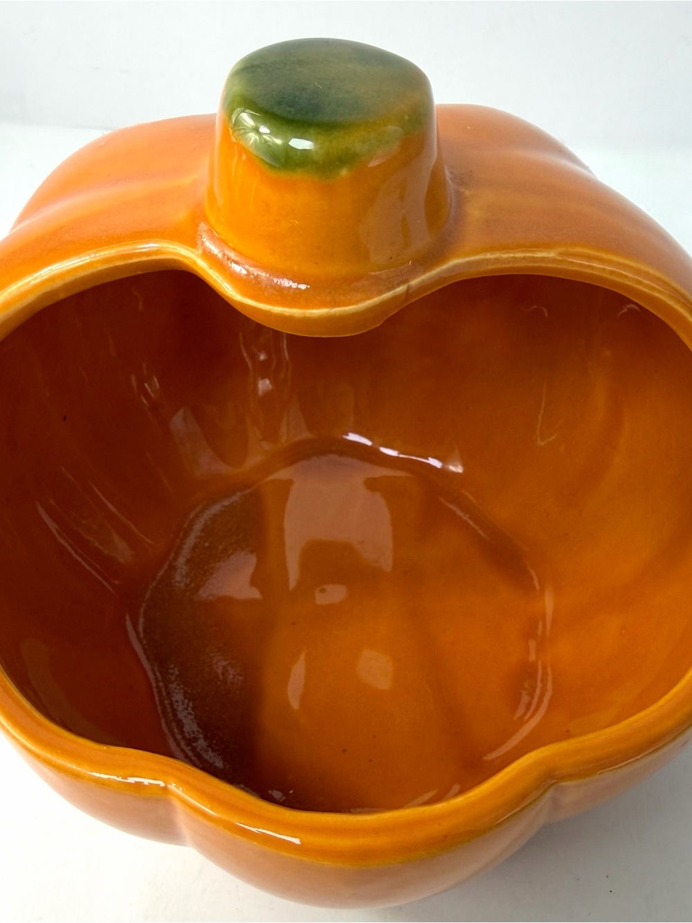 Vintage Ceramic Jack O Lantern Candy Bowl Planter Halloween Pumpkin 6.5” Glazed - Picture 5 of 10